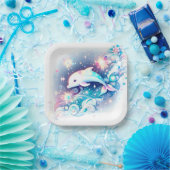 ドリーミーモダンドルフィンベビーシャワー ペーパープレート (パーティー)