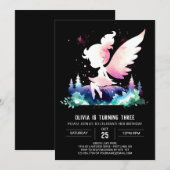 ドリーミーモダンフェアリー誕生日 招待状 (正面/裏面)