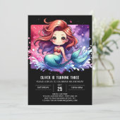 ドリーミーモダンマーメイド誕生日 招待状 (スタンド正面)