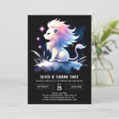 ドリーミーモダンライオン誕生日 招待状 (スタンド正面)