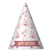 ドリーミーユニコーンアンドキャッスル紙パーティー帽子 パーティーハット (正面)