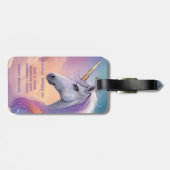 ドリーミーユニコーングリッターパステル銀河系コズミッククラウド ラゲッジタグ (裏面横)