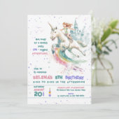 ドリーミーユニコーンライドプリンセスガールバースデーパーティー 招待状 (スタンド正面)