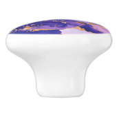 ドリーミーラベンダーアルコールインクと金ゴールド セラミックノブ (側面)