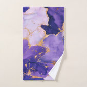 ドリーミーラベンダーアルコールインクと金ゴールド バスタオルセット (ハンドタオル)