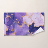 ドリーミーラベンダーアルコールインクと金ゴールド バスタオルセット (ハンドタオル)