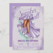 ドリーミーラベンダースニーカー誕生日 フェミニン 招待状 (正面/裏面)