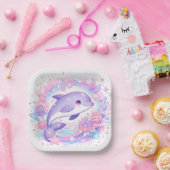 ドリーミーリトルドルフィンベビーシャワー ペーパープレート (パーティー)