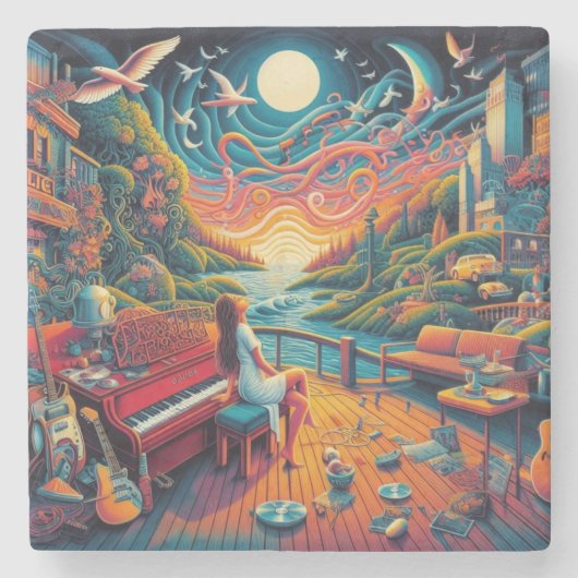 ドリーミーリバーフロント調和レイラ ストーンコースター (正面)