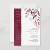 ドリーミーリーフブライダルシャワーブルゴーニュID817 招待状 (正面)