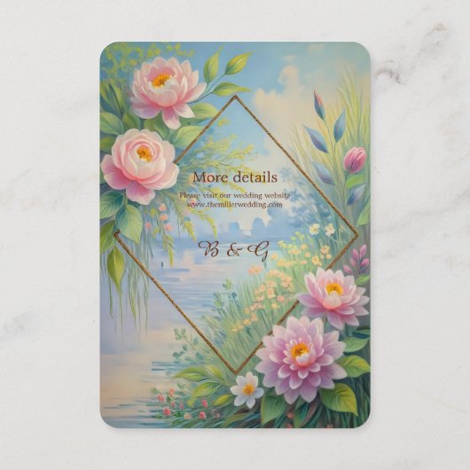 ドリーミーレイクサイド庭園の結婚式 エンクロージャーカード (裏面)