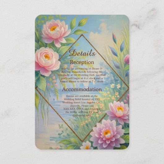 ドリーミーレイクサイド庭園の結婚式 エンクロージャーカード (正面)