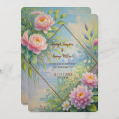 ドリーミーレイクサイド庭園の結婚式 招待状 (正面/裏面)