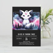 ドリーミー威厳のあるキャット誕生日 招待状 (スタンド正面)