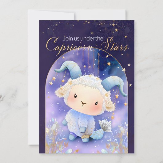 ドリーミー山羊座スターリーナイト誕生日 招待状 (正面)