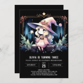 ドリーミー愛らしいウィザード誕生日 招待状 (正面/裏面)