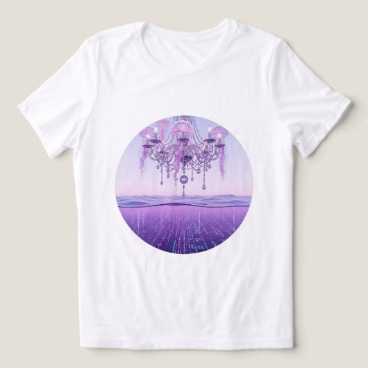 ドリーミー水中シャンデリアT型💜🌊 トライブレンドTシャツ (デザイン正面)