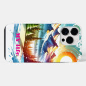 ドリーミー水色サンセット,iPhone / iPadケース iPhoneケース (裏面横)
