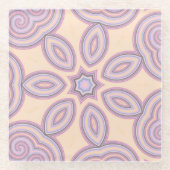 ドリーミー渦巻き旋回 – パステルパタサイケデリックーン ガラスコースター (正面)