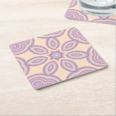 ドリーミー渦巻き旋回 – パステルパタサイケデリックーン スクエアペーパーコースター (アングル)