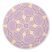 ドリーミー渦巻き旋回 – パステルパタサイケデリックーン セラミックノブ (正面)