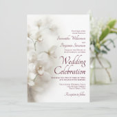 ドリーミー白い蘭エレガント蘭ブルゴーニュ結婚ーズ 招待状 (スタンド正面)