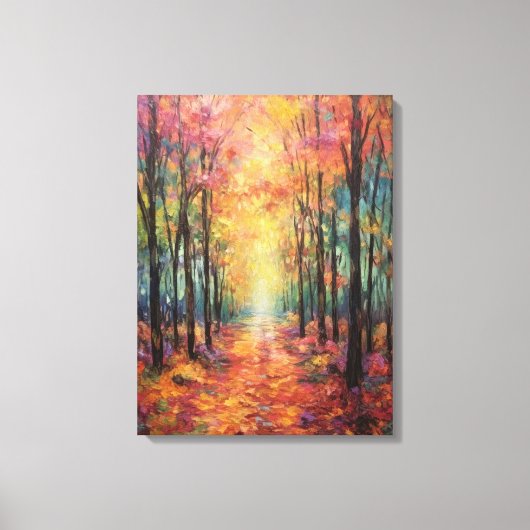 ドリーミー秋フォレストウォークファインアート キャンバスプリント (正面)