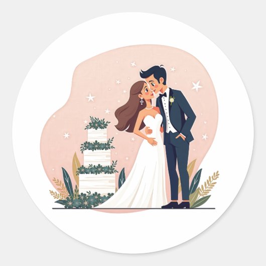 ドリーミー結婚ズ・カップルズステッカー ラウンドシール (正面)