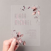 ドリーミー結婚リーフのブルゴーニュID817アクリルインヴィ アクリル招待状 (インサイチュ (ポータブル))