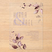 ドリーミー結婚リーフのブルゴーニュID817アクリルインヴィ アクリル招待状 (正面)