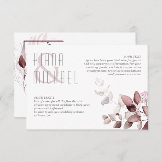 ドリーミー結婚リーフの詳細ブルゴーニュID817 エンクロージャーカード (正面/裏面)