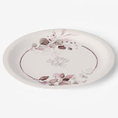 ドリーミー結婚リーフのV1ブルゴーニュID817 ペーパープレート (アングル)