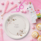 ドリーミー結婚リーフのV1赤面ピンクID817 ペーパープレート (パーティー)