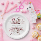 ドリーミー結婚リーフのV3ブルゴーニュID817 ペーパープレート (パーティー)