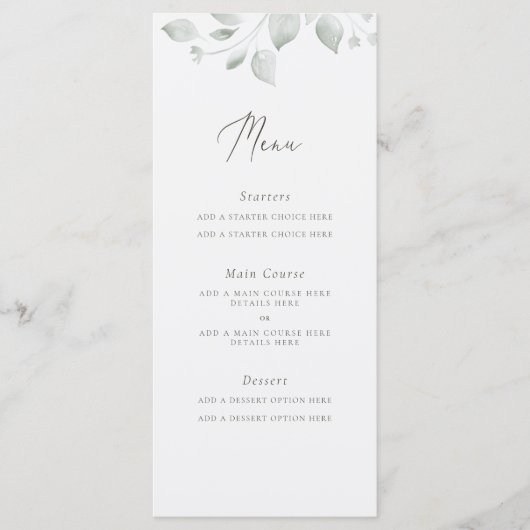 ドリーミー葉のメニューカード メニュー (正面)