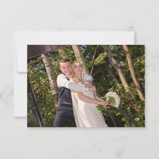 ドリーミー薄紫グレーの葉付き水の色/写真結婚の色 サンキューカード (裏面)