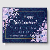 ドリーミー薄紫パステルウォーターカラーリタイアメントパーティー ゲストブック (正面)