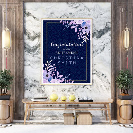 ドリーミー薄紫パステルウォーターカラーリタイアメントパーティー ポスター