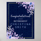 ドリーミー薄紫パステルウォーターカラーリタイアメントパーティー ポスター (正面)