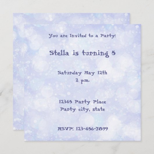 ドリーミー薄紫パーソナライズされた招待状 招待状 (正面/裏面)