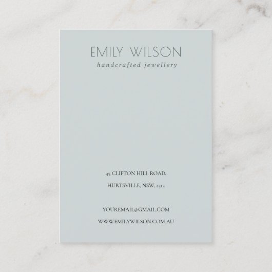 ドリーミー赤面アクアバタフライロゴイヤリングディスプレイ 名刺 (裏面)