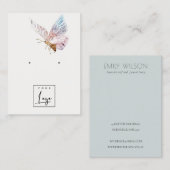 ドリーミー赤面アクアバタフライロゴイヤリングディスプレイ 名刺 (正面/裏面)