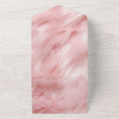 ドリーミー赤面ピンクアニマル結婚ファー オールインワン招待状 (外側)