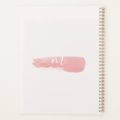 ドリーミー赤面ピンクウォーターカラーモノグラムスクリプト プランナー手帳 (裏面)