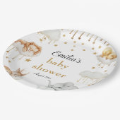 ドリーミー金ゴールドお洒落ウッドランドベビーシャワー ペーパープレート (アングル)