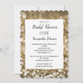 ドリーミー金ゴールド《写真》ぼけ味ブライダルシャワー 招待状