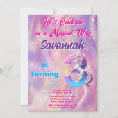 ドリーミー銀河系ユニコーン3rd誕生日パーティー招待状 招待状 (正面)