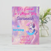 ドリーミー銀河系ユニコーン3rd誕生日パーティー招待状 招待状 (スタンド正面)