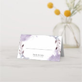 ドリーミー離れパープルズウォーター縁ど結婚カラー プレイスカード (正面)