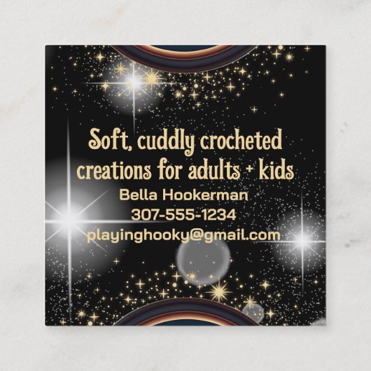 ドリーミー魔法ファンタジー糸のクロチェットフッククラフトショー スクエア名刺 (裏面)